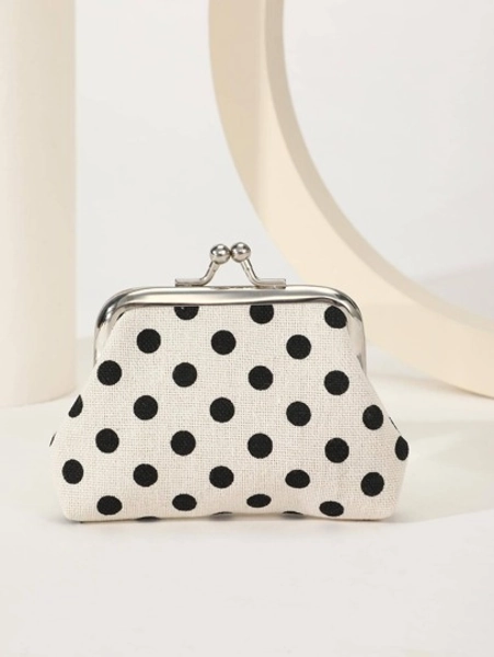 Polka Dot Graphic Women's Stylish & Versatile Kiss Lock Lightweight Fashion For Anniversary For Birthday Gift For Gift White-Collar Workers For Male For Female For Women Wallet Mini Wallet Purse Wallet Coin Wallet
