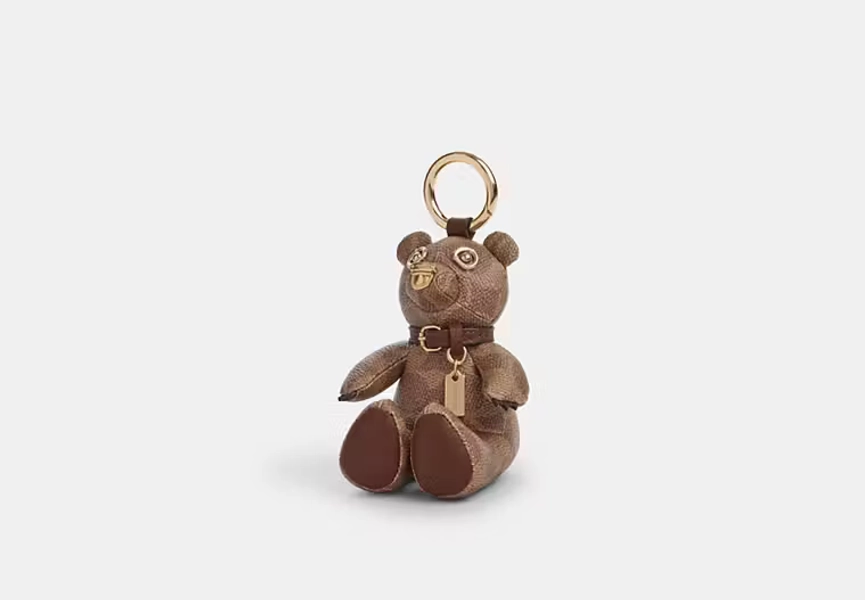 Collectible Bear Bag Charm In Signature Canvas