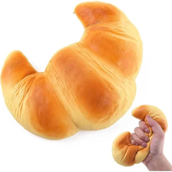 Anboor Slow Rising Squishies Toys for Kids Bread Squishys Foam Food Croissant Jumbo Big Stress Squishes Cute Giant Squeeze Toy