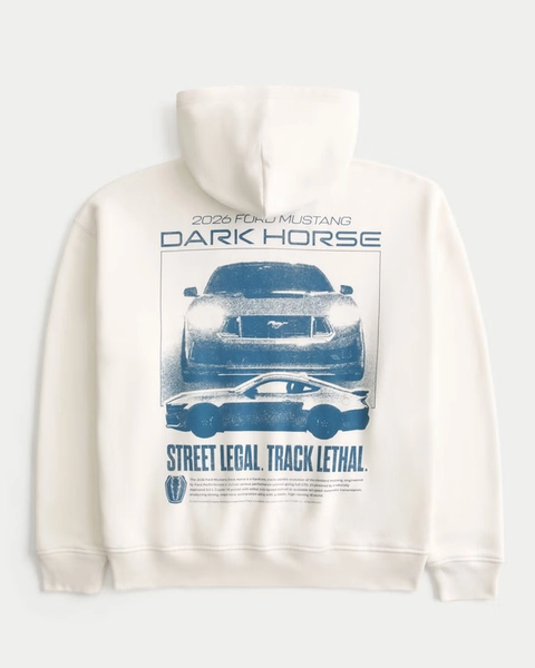 Boxy Ford Mustang Dark Horse Graphic Hoodie