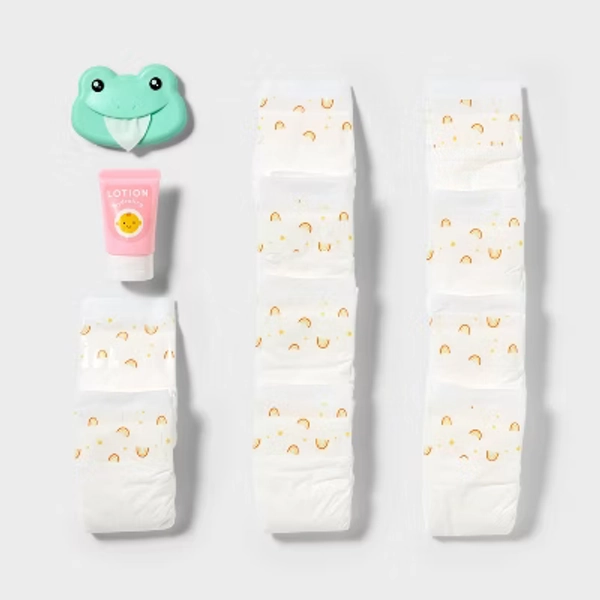 Doll Diaper Set - Gigglescape™: 13-Piece Baby Doll Accessories with Lotion & Toy Wipes