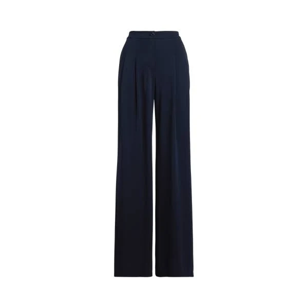 Ralph Lauren Women's Pleated Stretch Jersey Wide-leg Pants