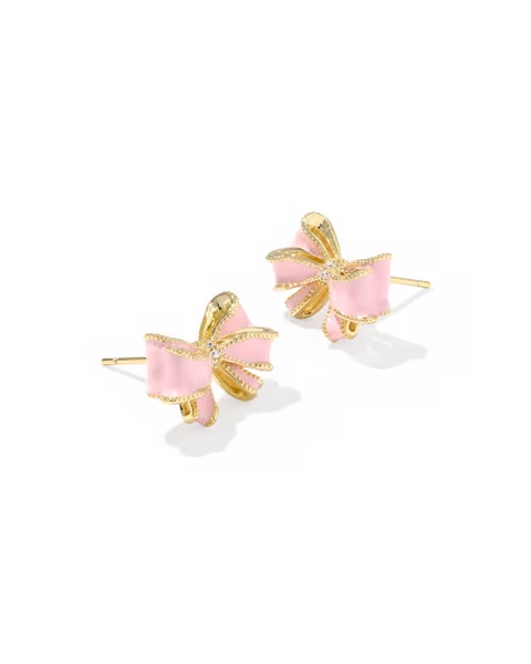 Kendra Scott x LoveShackFancy Bow Gold Stud Earrings 