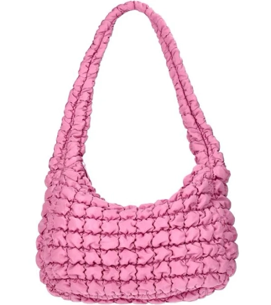 No Boundaries Women's Oversized Quilted Hobo Bag