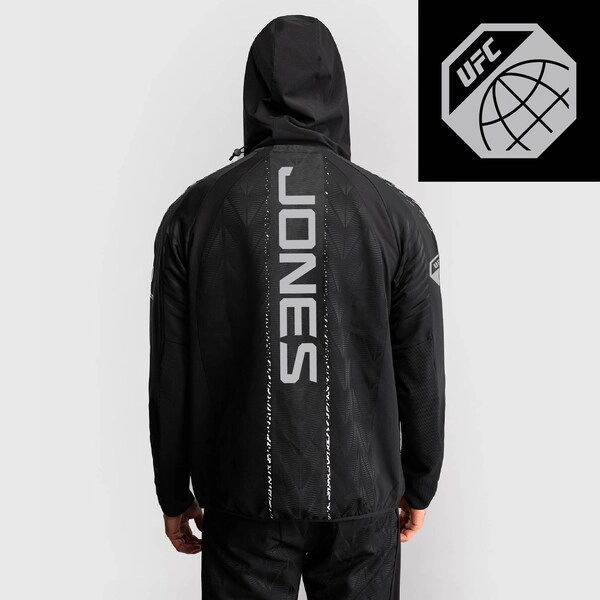 Men's UFC Zenith by Venum Black Jon Jones Authentic Fight Night Full-Zip Walkout Hoodie