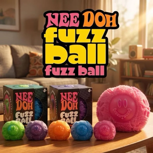 New Nee Doh Fuzz Ball Squeeze Toy Soft Fluffy Flower Power Portable Stress Relief Relieves Anxiety Fidget Squishy Toy Decor Gift
