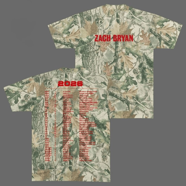 Zach Bryan With Heaven On Top Tour 2026 Camo T-Shirt Zach Bryan Merch Gifts For Brother