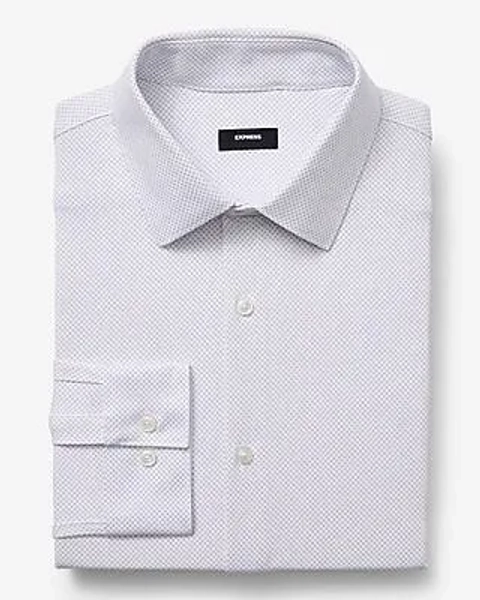 Express Men's Slim Mini Dot Stretch Dress Shirt