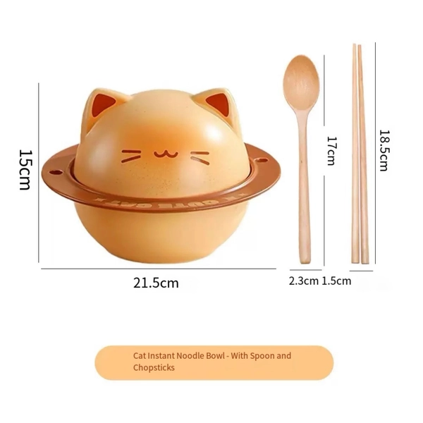 Cute Cat Ceramic Bowl & Mug Set – Kawaii Kitty Tableware Set for Ramen, Coffee & Snacks