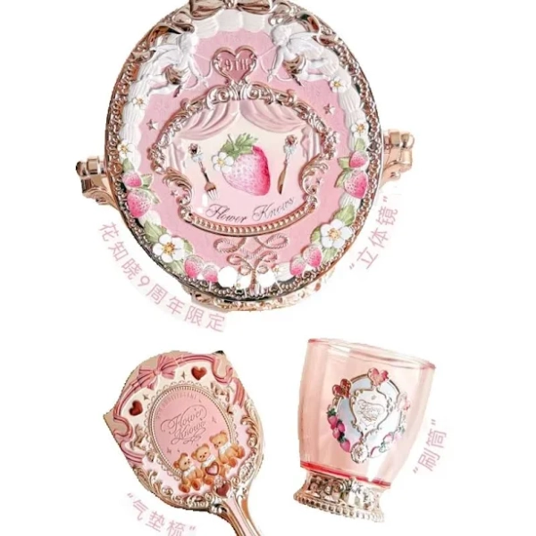 Flower Knows 9th Anniversary Limited Edition Luxury Vanity Mirror with Paddle Hair Brush And Brush