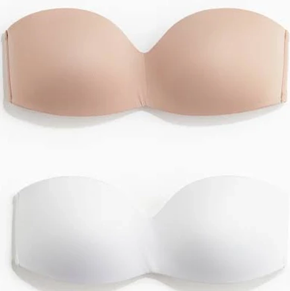H&M Ladies 2-Pack Padded Microfiber Bandeau Bras