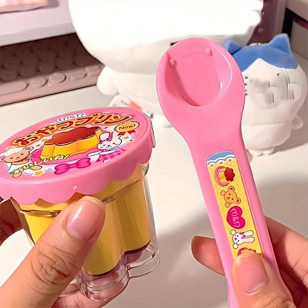 A Set of Pudding Feeding Toys Featuring Jelly Strawberry Pudding, Perfect for Kids' Pretend Play, Holiday Gifts for Christmas And Halloween.