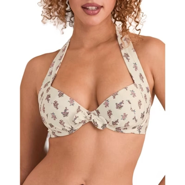 Adore Me Women's Shelbie Swimwear Floral Top 34B / Botanical Stamp C01 Beige.