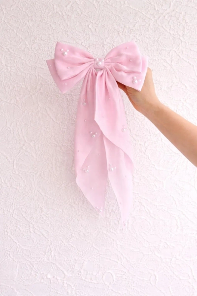 Large Mickey Pearl Hair Bow Clip - Hair bows for girls