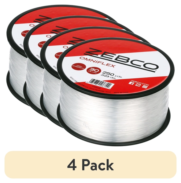(4 pack) Zebco Omniflex Monofilament Fishing Line, 30-Pound Tested, Clear - Walmart.com