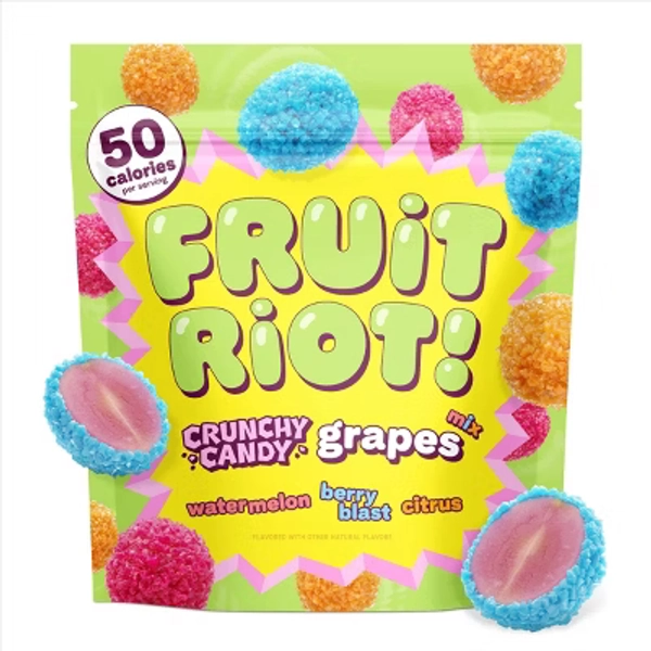 Fruit Riot Crunchy Candy Grapes Mix - 8oz