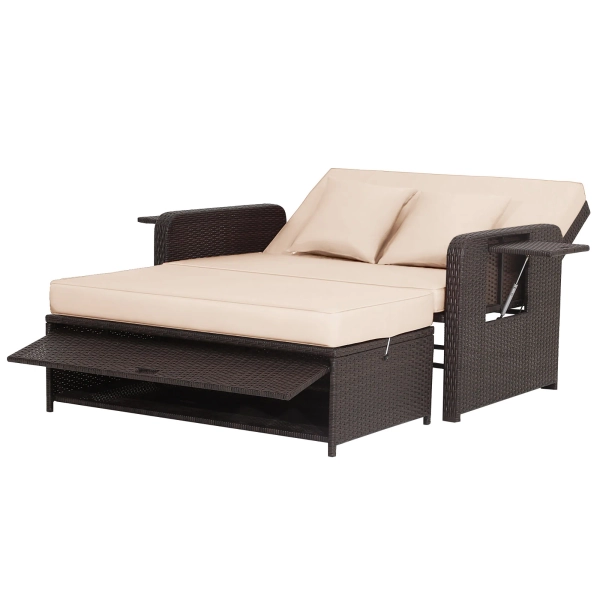 Wicker Loveseat Sofa Patio Set 