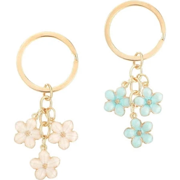 NOBRAND 2pcs Flower Keychain, Cute Key Chains, Key Chain Charm, Keychain Accessories for Women Gifts Purse Bag Accessories, Women's, Size: Small,