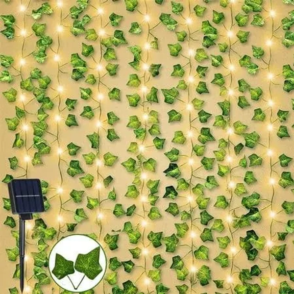 Nogis 33ft Fake Vines with 100 LED Solar Outdoor String Lights