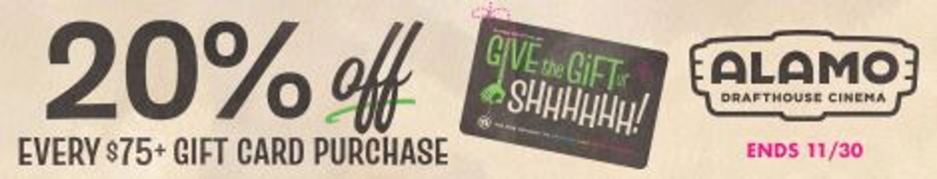 Alamo Drafthouse Cinema Gift Cards