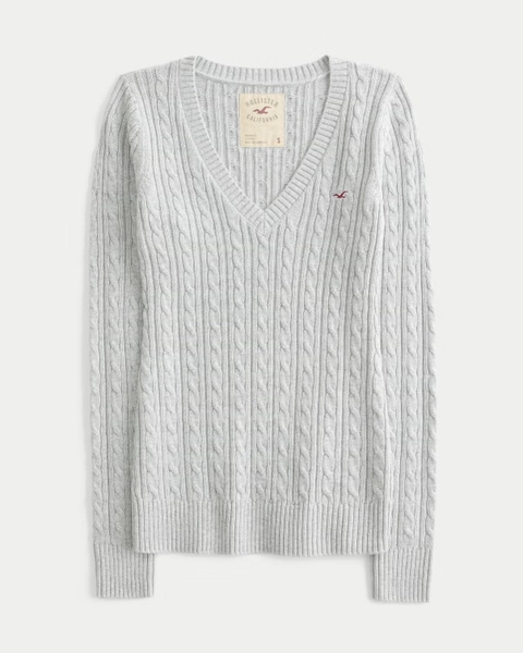 Hollister Ivy Cable-Knit V-Neck Sweater