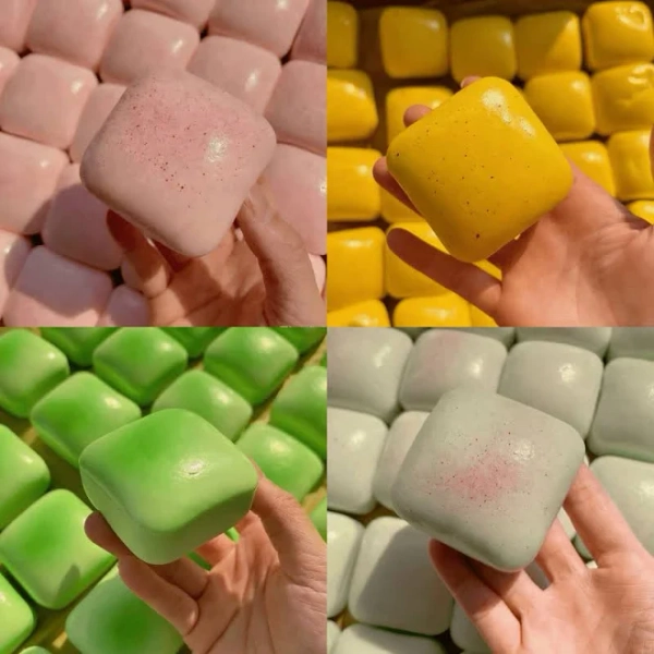 Multicolor Fufu Squishy Toast Slow Rebound Stress Relief Toy PU Material New Cute Soft Dragon Well Green Butter Fish Princess Strawberry Fl,Pinkberry