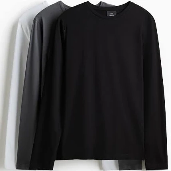 H&M Men's 3-Pack Slim Fit Jersey Shirts
