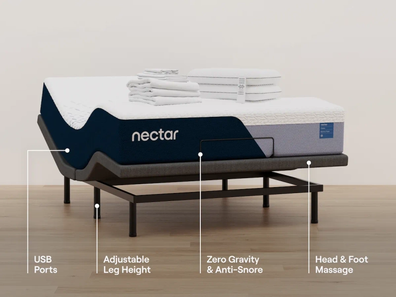 Shop Mattress Bundle w/ Adjustable Bed Frame & Bedding Set | Nectar