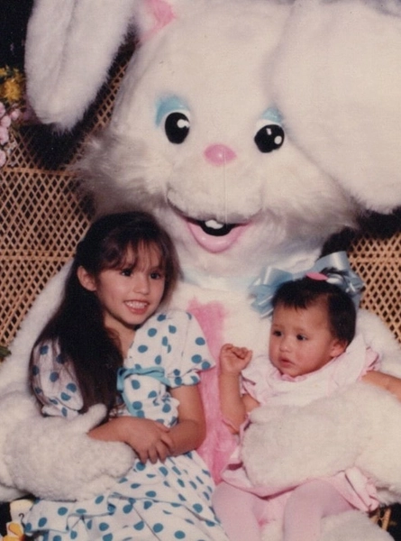 1980s Girl Baby Easter Bunny Costume Portrait Holiday Childhood Moment