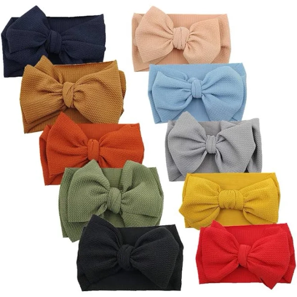 Baby Girl Oversized Nylon Bow Headband