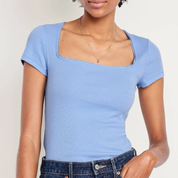 Old Navy Women's Square-Neck Ribbed T-Shirt