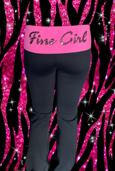 So 2000s Yoga Pants - XS / Black/Pink
