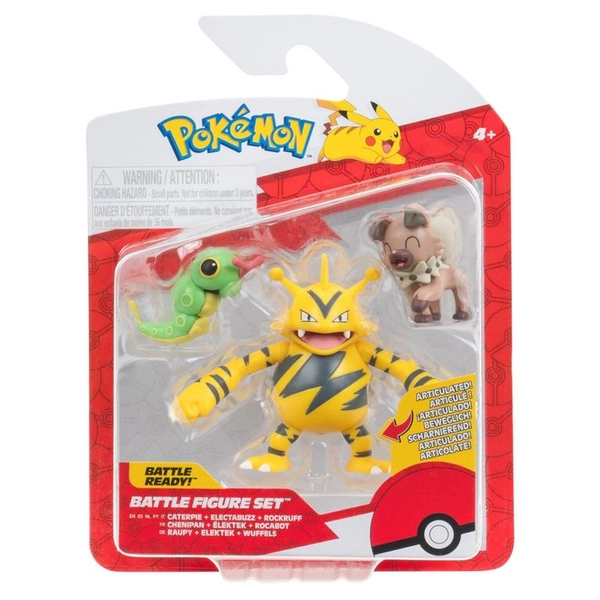 Pack 3 Figuras Cater Rock Y Eléctrico Pokemon