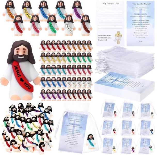 150 Pack Jesus Little Figures Loves You Mini Tiny Baby Jesus