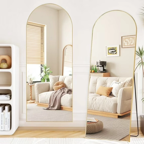 59"x16" Full Length Mirror Full Body Floor Mirror with Stand for Bedroom Cloakroom, Gold