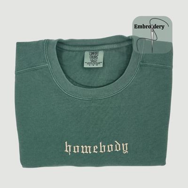 Comfort Colors Custom Embroidered Sweatshirt, Text Gift For Mom, Logo Embroidery, Luxury Corporate Gifts