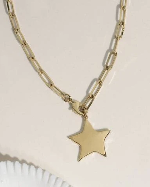 James Michelle Chunky Star Tarnish Proof Waterproof Gold Necklace