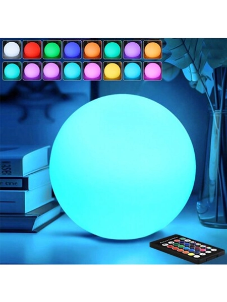 16 Colors LED Glowing Orb Night Lights USB Rechargeable Luminous Table Bar Lamp With Wireless Remote Control Waterproof Floating Water Light For Outdoor Swimming Pool Courtyard Beach For Party Decor Stage Valentine's Day Wedding Holiday Decorations
