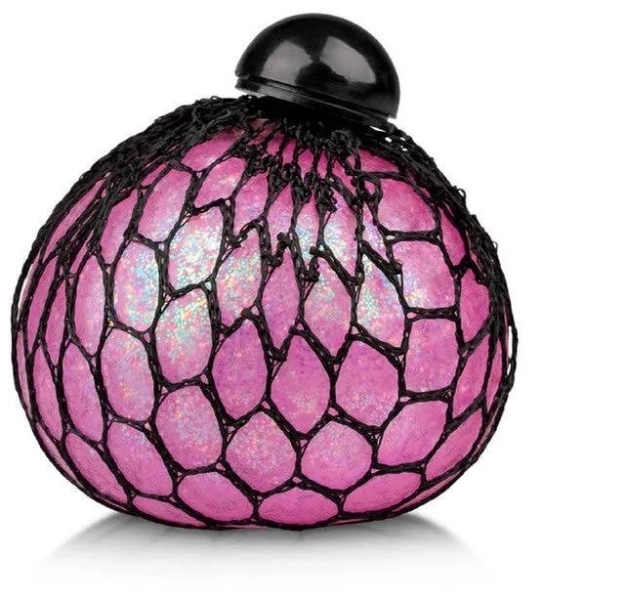 Tobar Glitter Squishy Mesh Ball Assorted Colors Squishy Toy 7cm