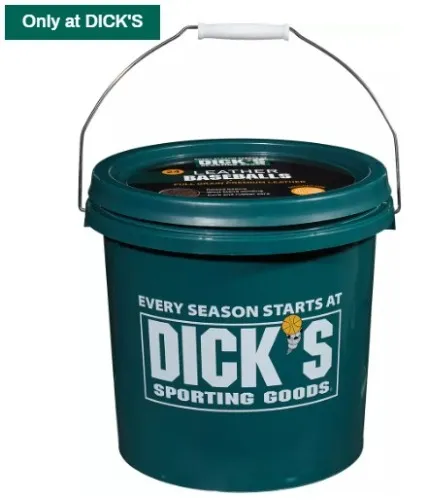 DICK'S Sporting Goods Bucket of 24 Leather Baseballs