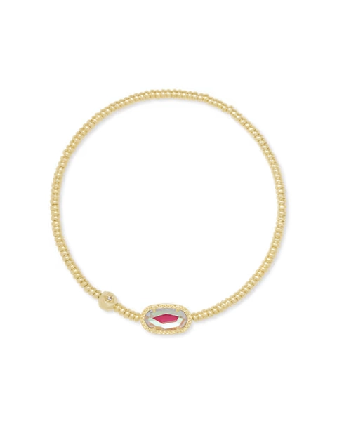 Grayson Gold Stretch Bracelet in Rose Quartz