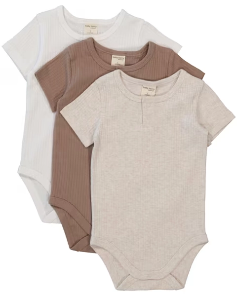 Baby 3 Pack Short Sleeve Organic Cotton Bodysuit