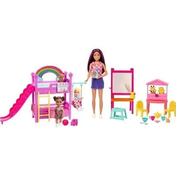 Barbie Skipper First Jobs Babysitting Playset with Toddler Dolls, Bunk Bed, and Color-Change Activity