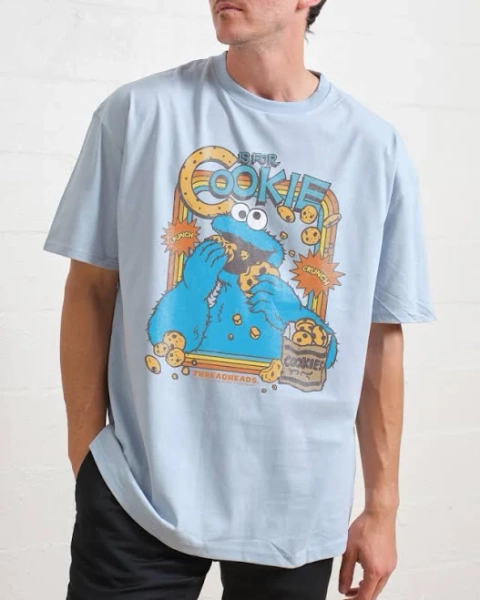 Sesame Street Men's Me Only Here for the Cookies T-Shirt