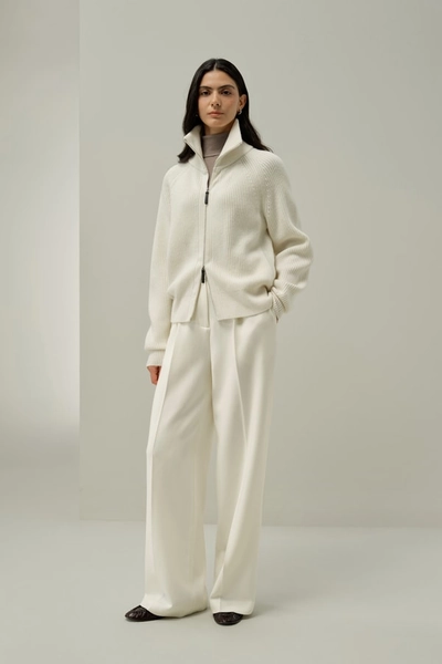 Ribbed-knit Turtleneck Zip Cardigan