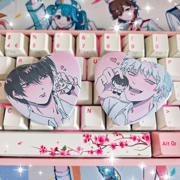 The Summer Hikaru Died - Heart Shape Badges