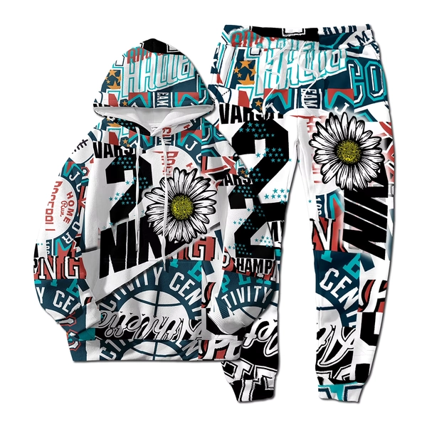 European Style New NK Letter Hip-hop 3D Digital Printing Fashion Casual Sports Youth Men and Women Hoodie Long Pants 2-Piece Set - AliExpress 200000343