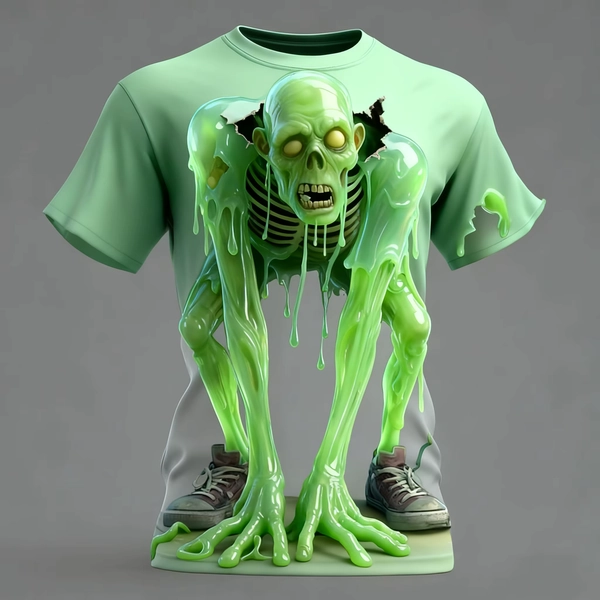Summer T-shirt Halloween Elements Zombie Horror Party Adult Oversized Women's and Men's T-shirt Comfortable and Breathable - AliExpress 1501