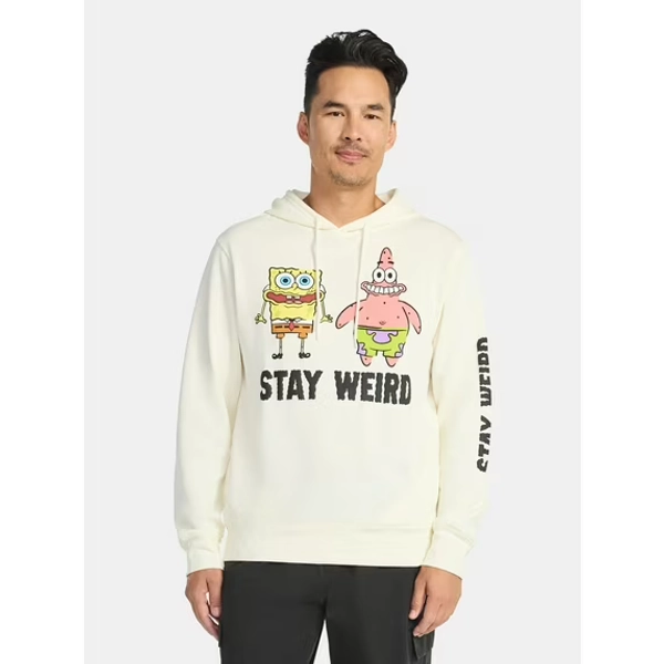 SpongeBob SquarePants Men's and Big Men's Stay Weird Graphic Hoodie, Sizes S-3XL