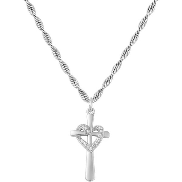 Gold and Silver Love of Jesus Necklace